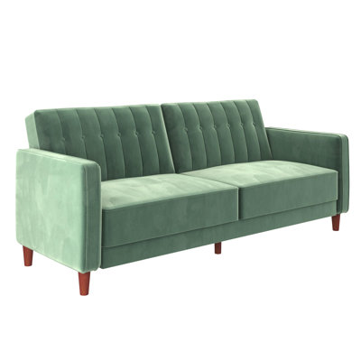 Perdue 81.5" Velvet Square Arm Convertible Sofa