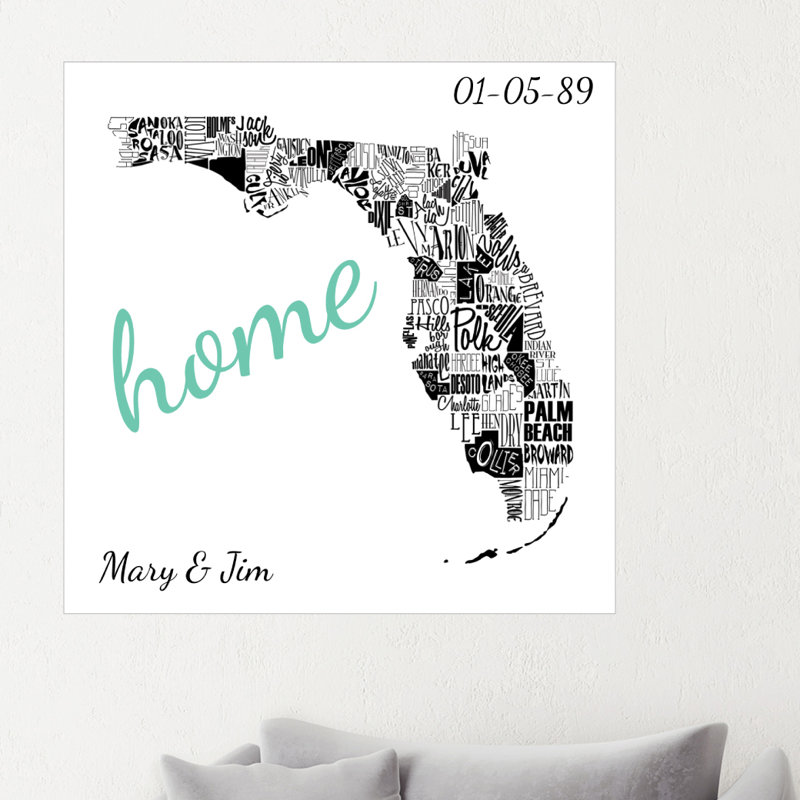 Décalcomanie murale personnalisée floride, H 20 po x l 20 po, Oui