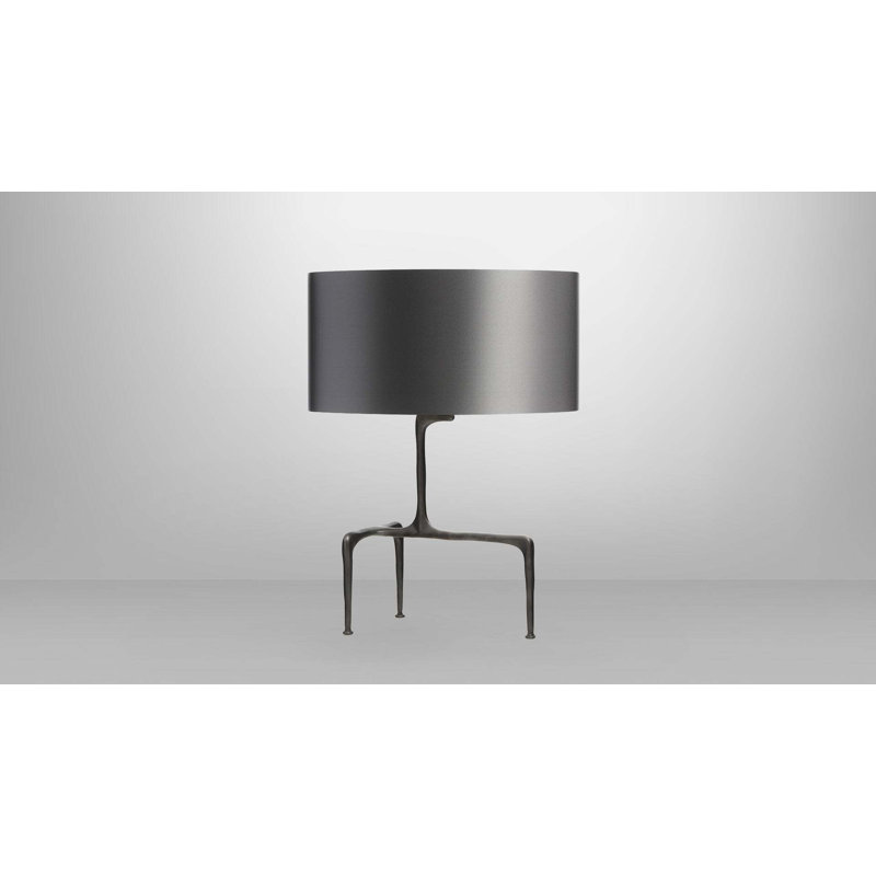Braque Tripod Table Lamp, Dove Gray, Bronze