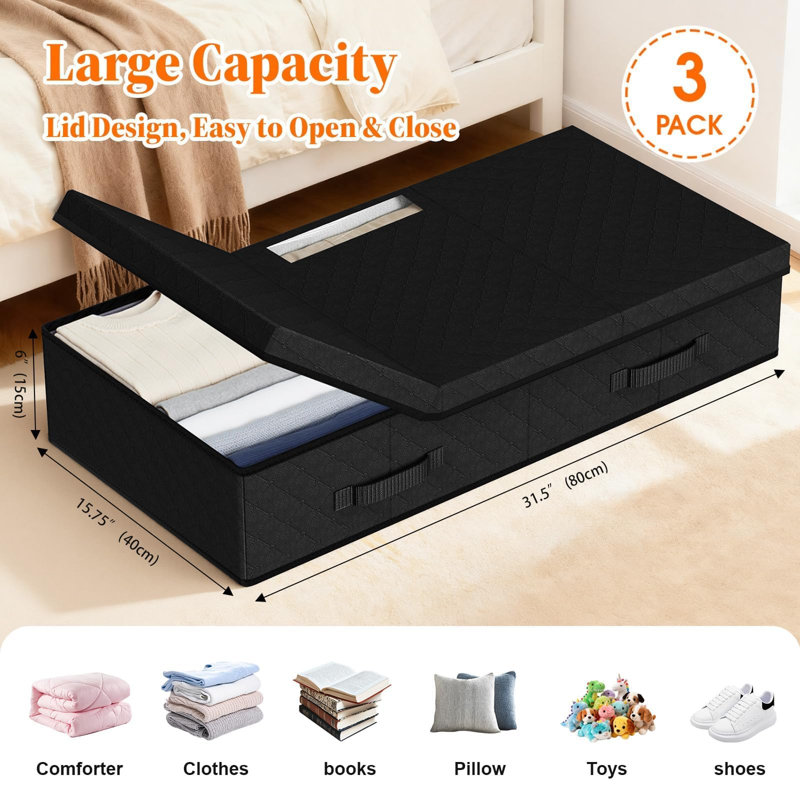 Contenants de rangement StoreHappily, Noir