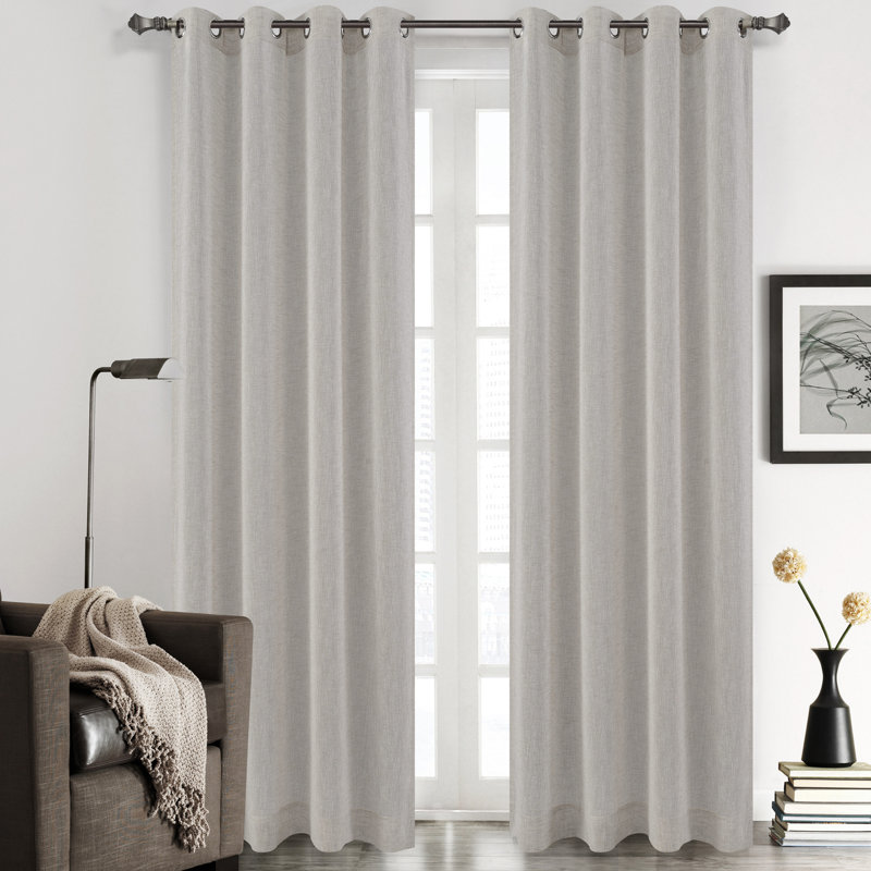 Chloe Sheer Curtain Pair, Oyster, 54" W x 84" L