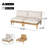 Willowcove Modern Rustic Acacia Wood 2-Seater Outdoor Sofa With Cushions