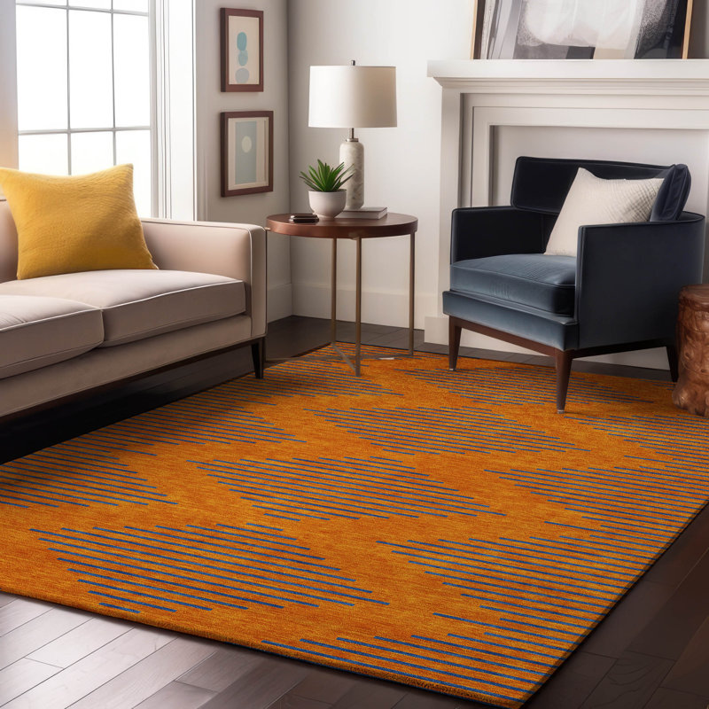 Tapis géométrique de qualité supérieure lavable à la machine Jahnke AMF1017, Rectangulaire 8 pi x 10 pi