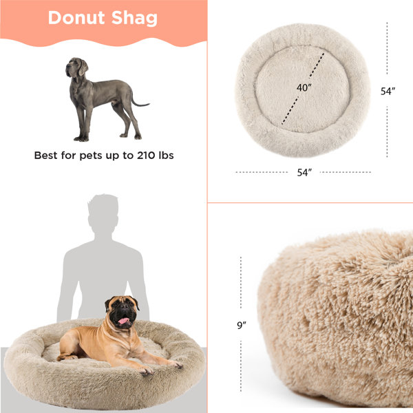 The Original Calming Dog Bed, Shag Fur, 23 x 23