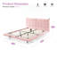Queen Size Upholstered Floating Bed Frame With LED Lights, Pu Leather Platform Bed With Button-Tufted Headboard, Easy Assembly, No Box Spring Needed, Pink-1188461287