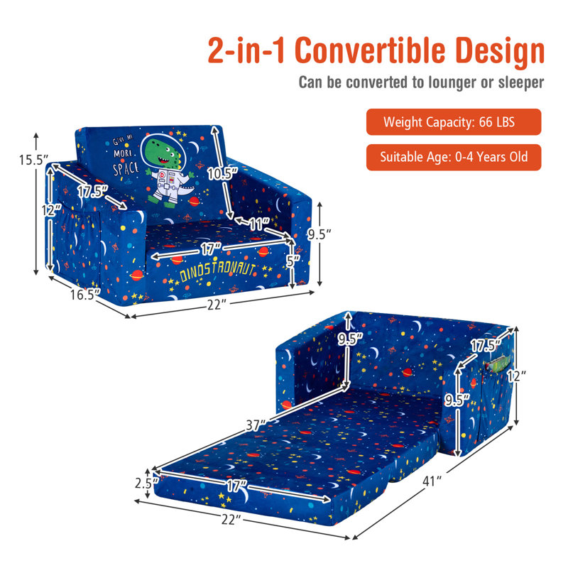 Kids 2.5'' Sleeper and Ottoman