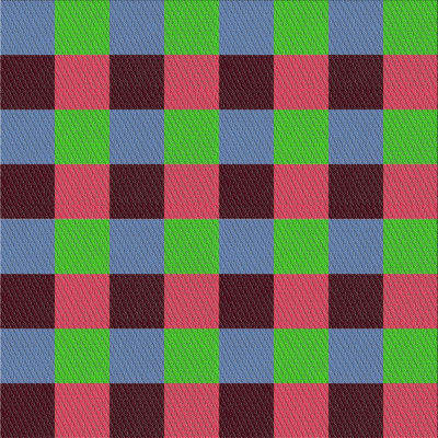 Tapis bleu / vert à carreaux