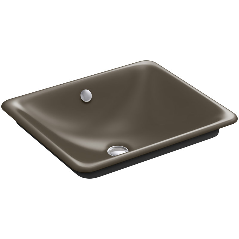 Iron Plains 6.3" Tall Metal Rectangular Bathroom Sink with Overflow, Suede