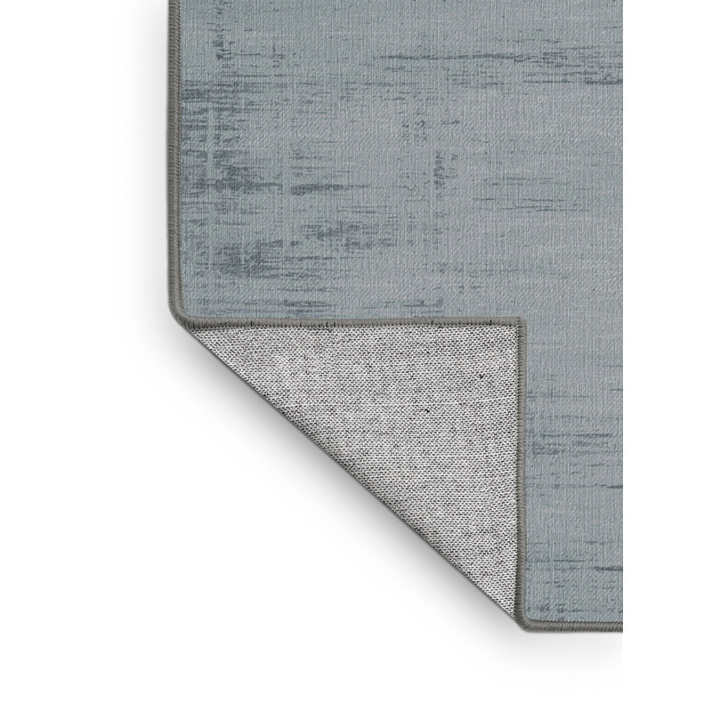 Machine Washable Abstract Gray Area Rug, Square 5'
