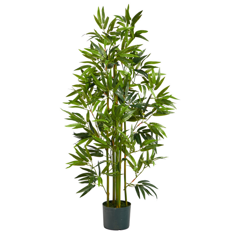 Faux Bamboo Tree in Pot, 48" H x 28" W x 28" D