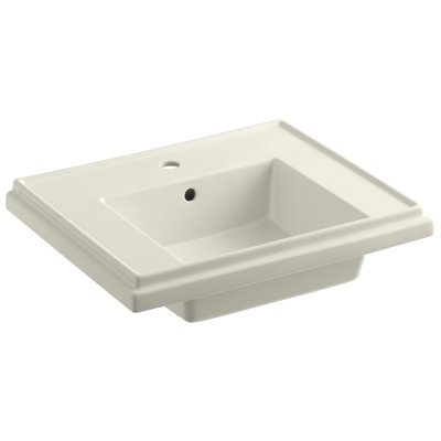 Lavabo de salle de bain piédestal en céramique avec trop-plein 24 po Tresham®