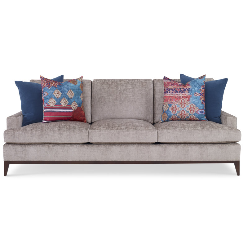 Dapper Upholstered 88'' Sofa, Filigree Ivory, Brown