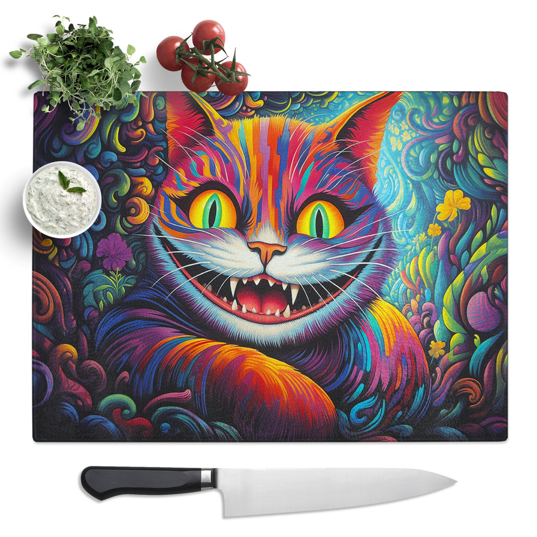 Cheshire Cat Colour Field No.2  Glass Chopping Board