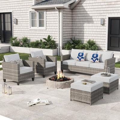 Dzion 5 - Person Patio Conversation Set with Cushions