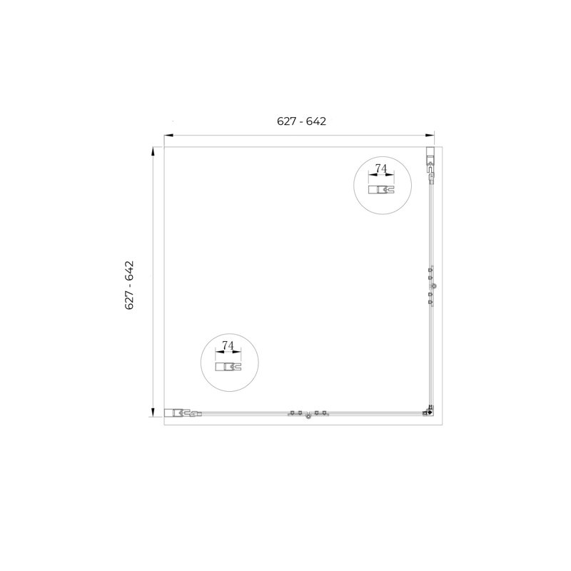 Gesselle Square Shower Enclosure - 1900 x 650 mm