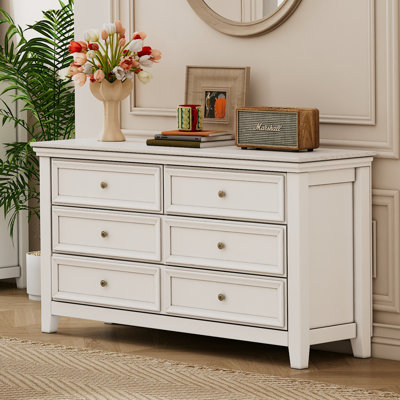 6-drawer Dresser For Bedroom, Farmhouse Chest Of Drawers Storage Cabinet For Living Room, Bedfoot, Hallway, Or Closet by Winston Porter