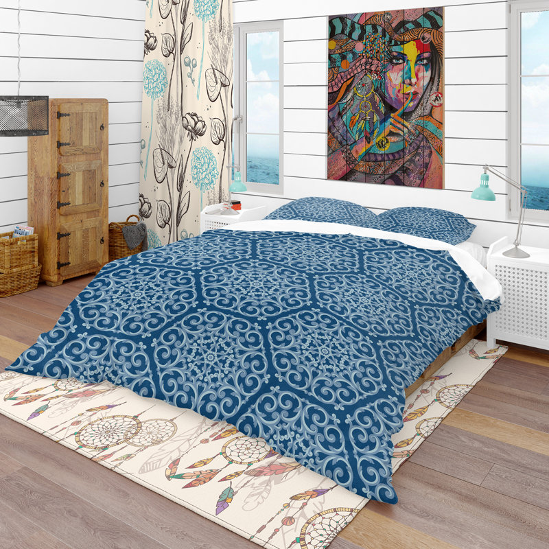 Ensemble de housse de couette rétro, Housse de couette double / grand et 2 taies