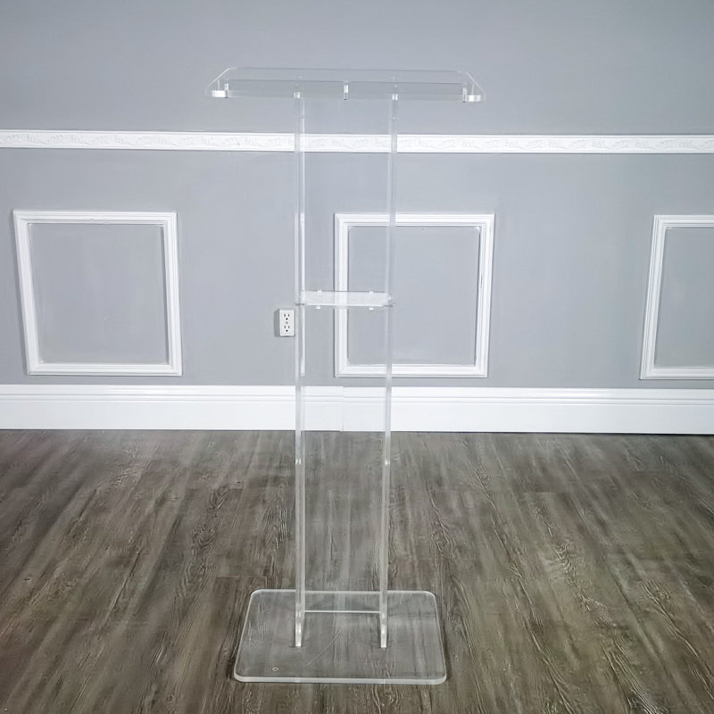 Clear Acrylic 42.5" Tall Church Pulpit Lectern with Shelf