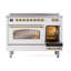Cuisinière à induction 48 pouces avec 6 éléments à induction ILVE Nostalgie II Series (porte en verre)-805947487