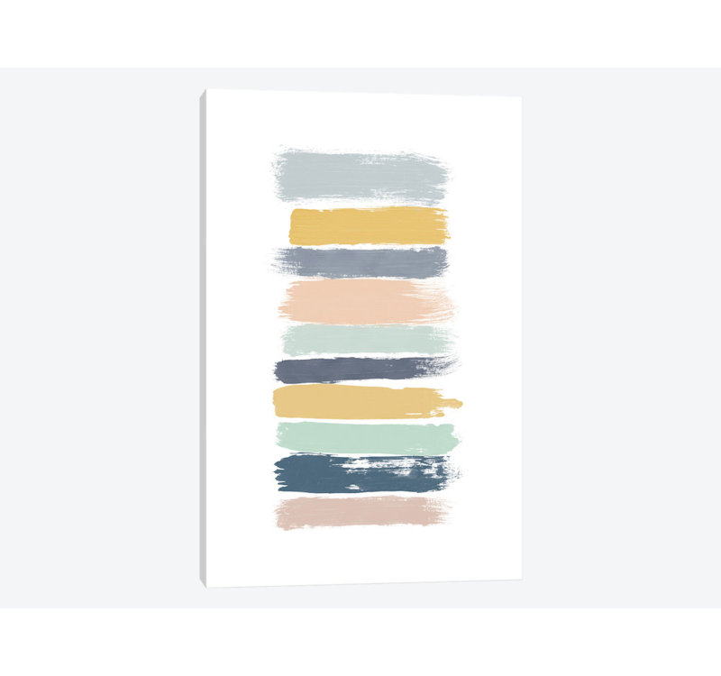 Rayures pastel par Orara Studieo-impression, H 60 po x l 40po x P 1,5 po, Toile tendue