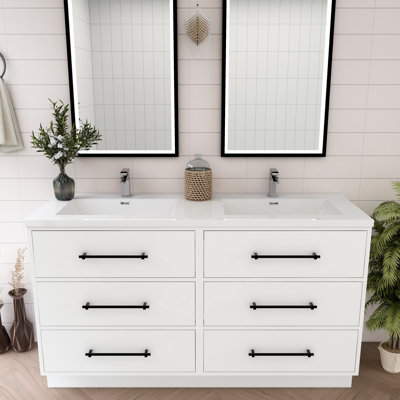 Meuble-lavabo simple 47,2 po avec plateau en acrylique Victoria