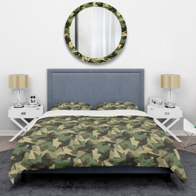 Abstract Military Camouflage Polyester Camouflage Duvet Cover