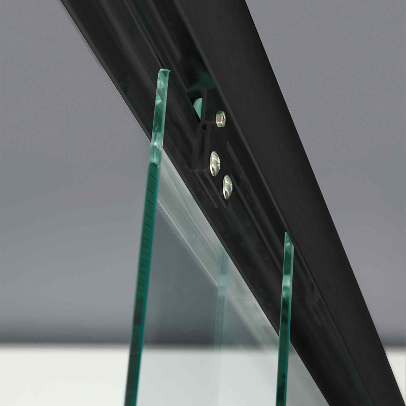 Double Sliding Tub Door 56-60" Width x 60"Height with 1/4"(6mm) Clear Tempered Glass, Matte Black