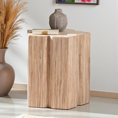 Larkin End Table in Woven Grasscloth