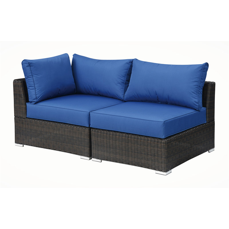 Clidy Upholstered 72 " Fabric Corner Sectional, Blue 100% Polyester
