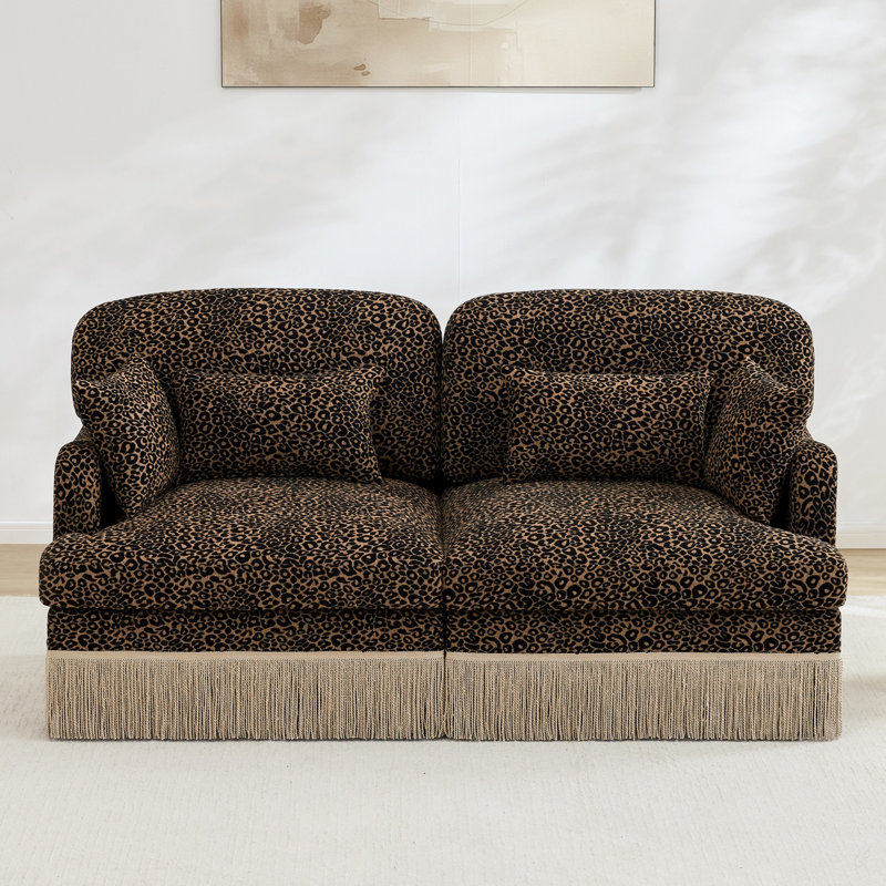Canapé Comfy Chenille Leopard, Brun