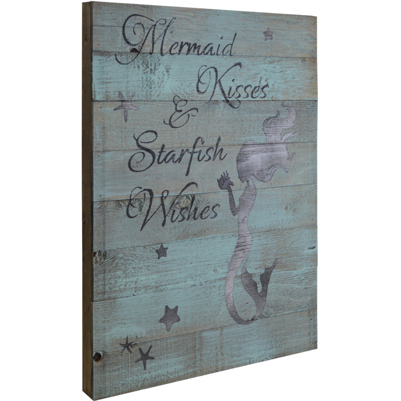Décoration murale sirène bisous et étoile de mer