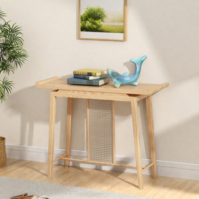 Retro Style Solid Ash Wood Entryway Table