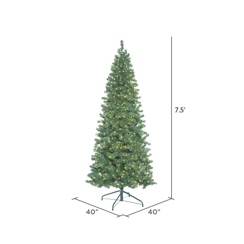 8.5' Green Fir Artificial Christmas Tree with 750 LED Clear/White Lights with Stand, 7.5' H