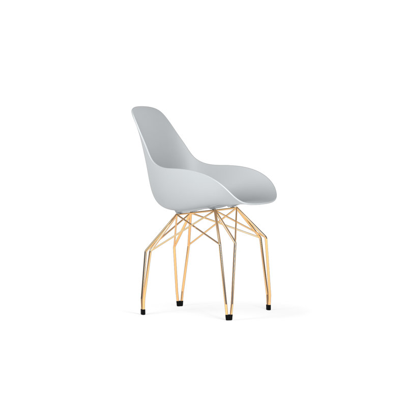 Fauteuil Masami, Gris clair, Doré