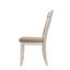 Chaise d'appoint Fedele en tissu brun clair et finition crème (ensemble de 2)