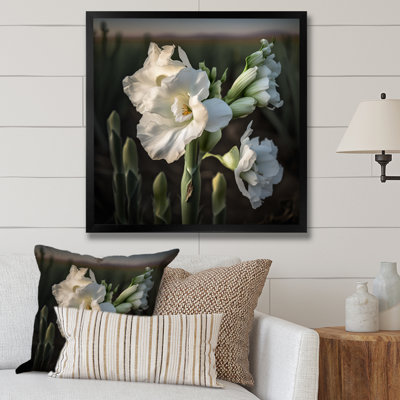 «Glaïeul blanc», art mural sur toile glaïeul floral