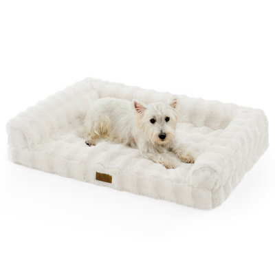 Faux Fur Washable U-Shaped Orthopedic Dog Bed With Anti-Slip Bottom