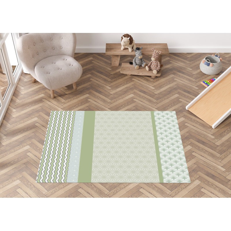 Gyda Vinyl Machine Printed 100cm X 150cm Area Rug