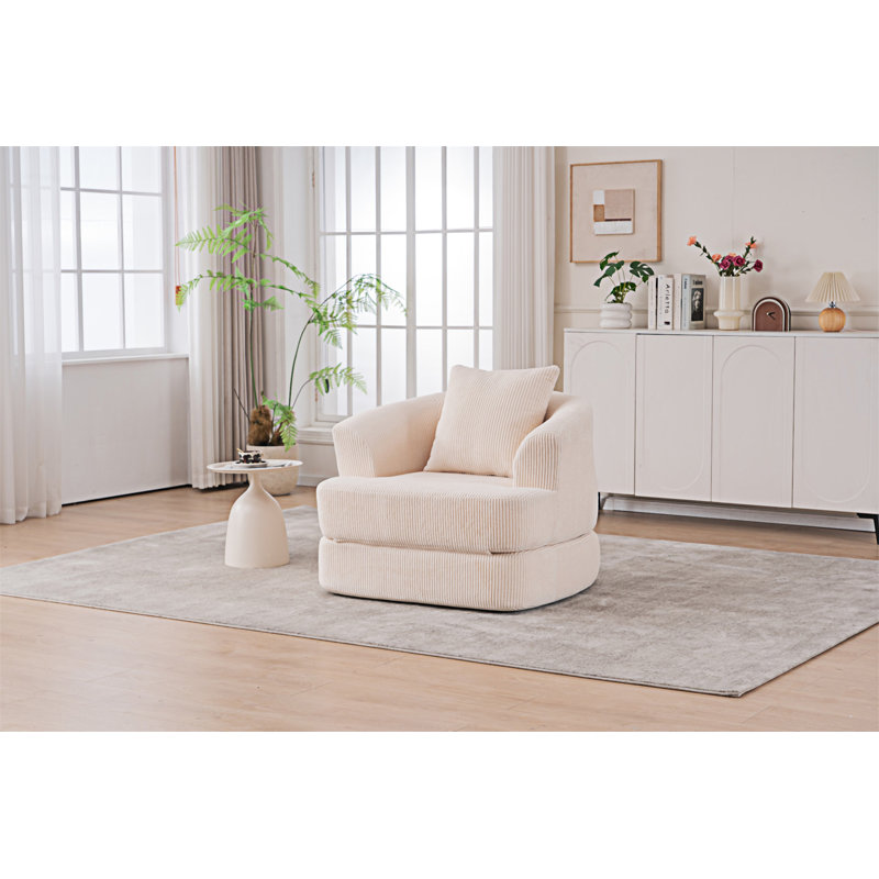 Fauteuil inclinable pliable (fauteuil inclus), Beige