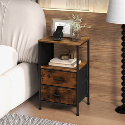 Anacleto 38cm W Metal Bedside Table