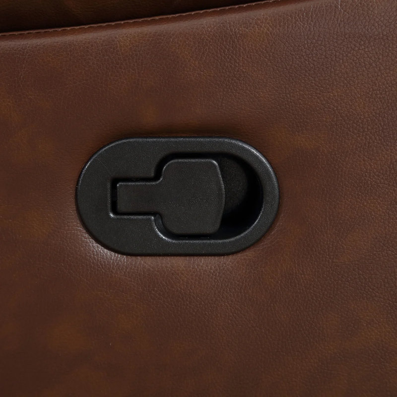 Canapé inclinable en cuir véritable 60 po, Brown