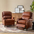 Fauteuil inclinable en cuir véritable Anre avec garniture cloutée