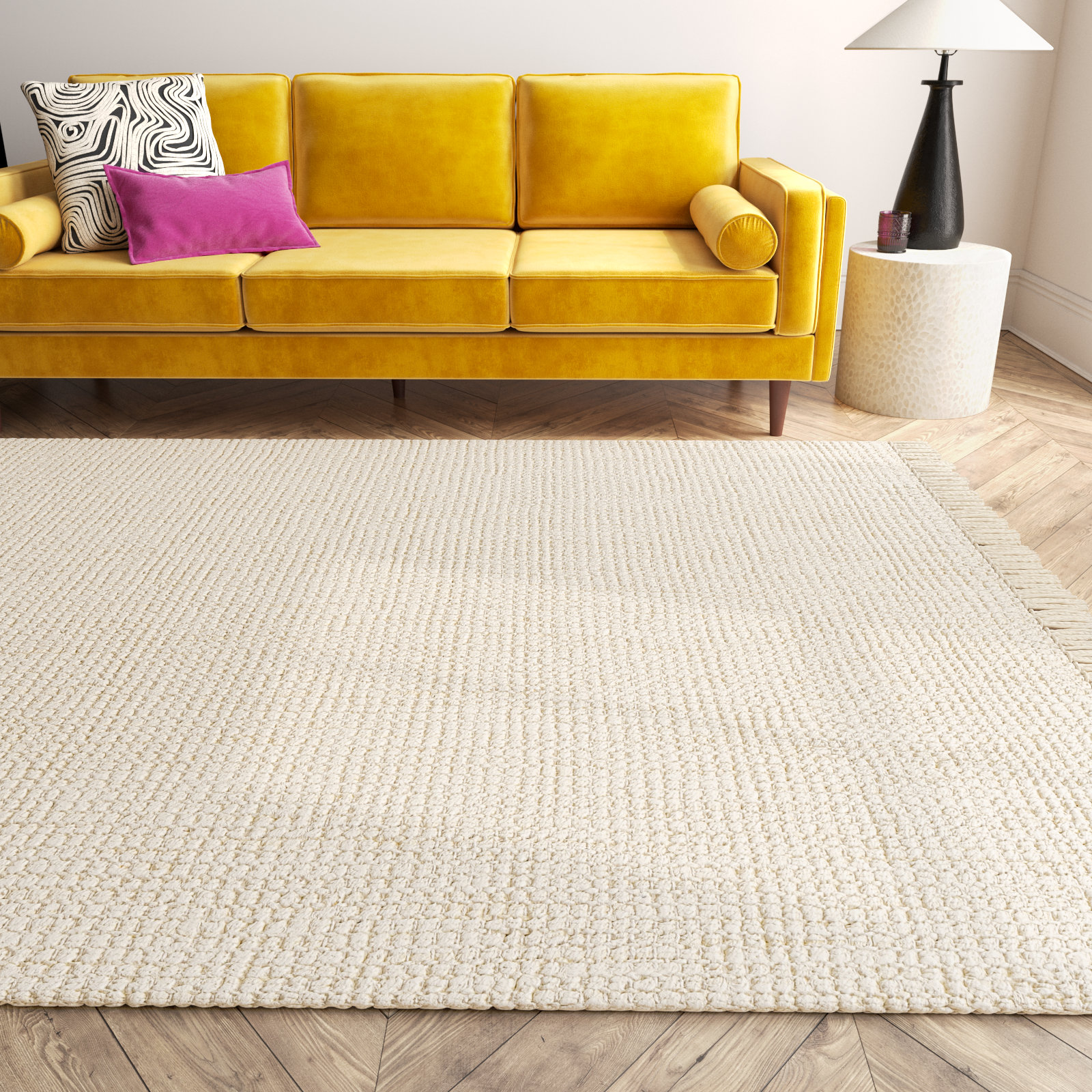 Top Large beautiful handwoven wool/cotton flat weave area rug