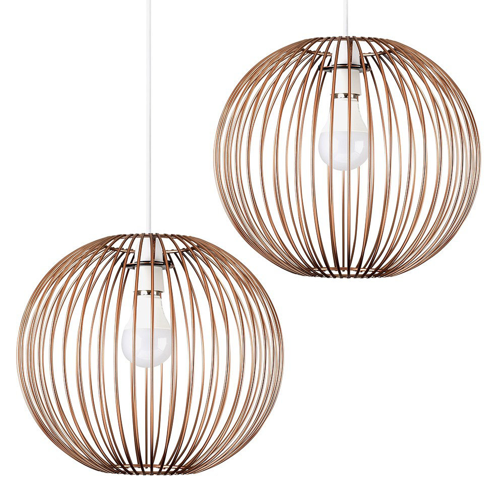 Ireland 27cm H Metal Round Pendant Shade ( Clip On ) in Copper