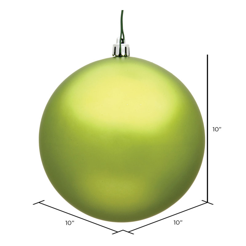 Ornement boule des Fêtes seulement, Lime, H 10 po x l 10 po x P 10 po
