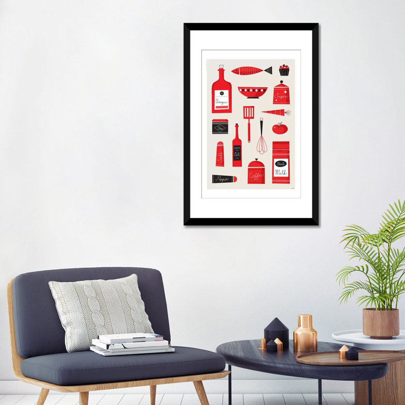 «Kitchen Art», impression sur toile, Papier d'art encadré noir, Blanc, H 32 po x l 24 po x P 1 po