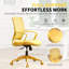 Chaise de bureau monobloc en maille jaune avec dossier respirant et hauteur réglable