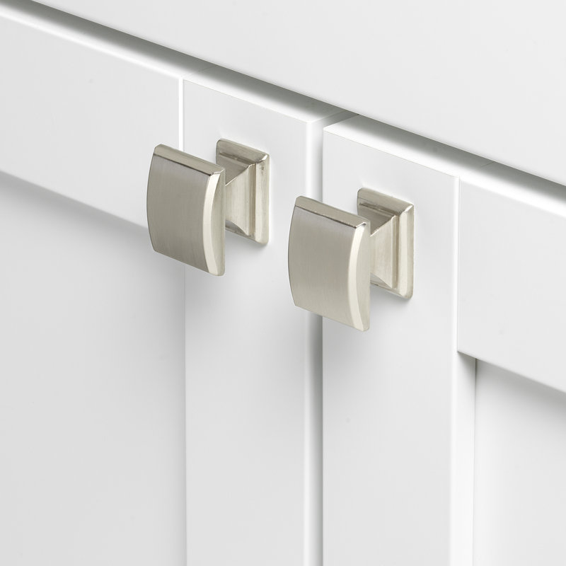 Convex 1 1/4" Length Square Knob Multipack, Satin Nickel