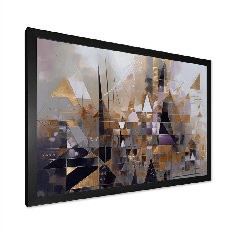 «Soft Color Composition II», impressions murales géométriques modernes, Impression noire sur toile encadrée