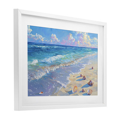 Seashell Speckled Coast, reproduction encadrée sous verre, design par LSR Design Studio
